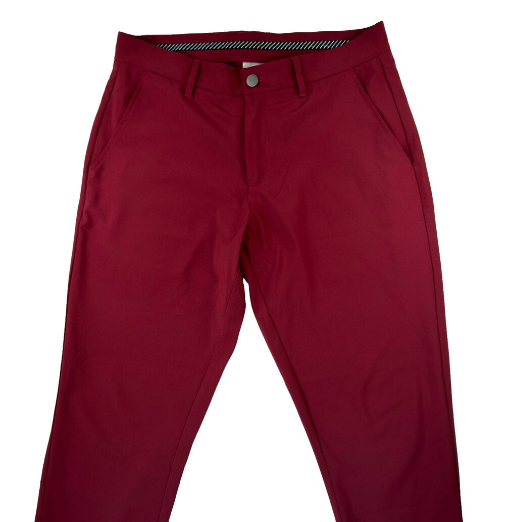 Primo Pants Mens 32x28 Red Golf Jogger Elastic Cuffs Zip Pocket Polyester